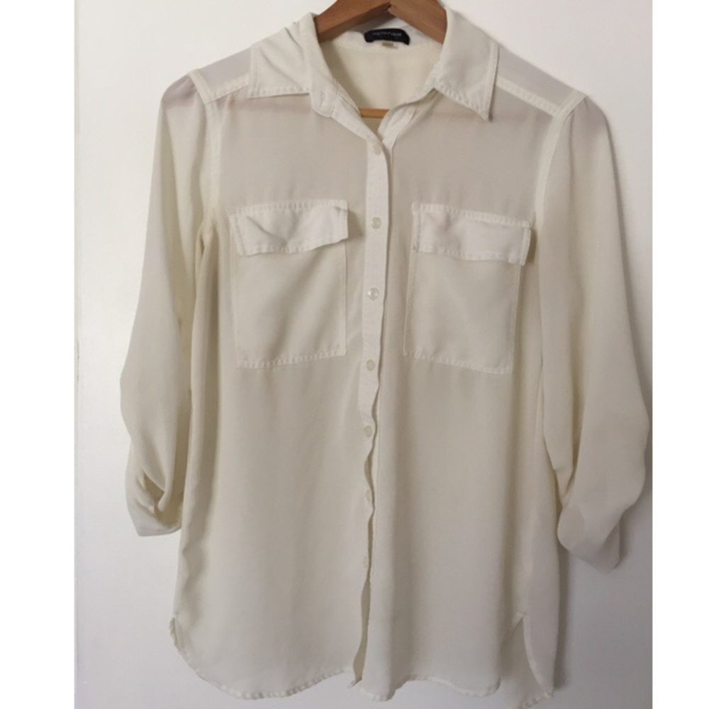 Cream Button Down Blouse